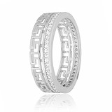 Серебряное обручальное кольцо с куб. циркониями, 295611