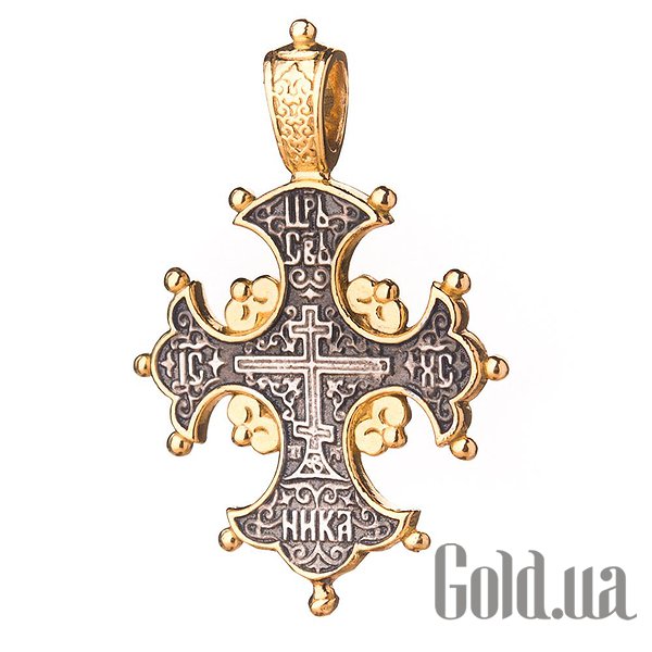 

Кулон-крестик Украина, Серебряный кулон "Процвете Древо Креста" в позолоте
