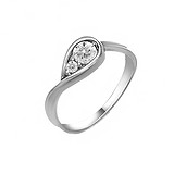 Женское серебряное кольцо с куб. циркониями (212550006), фото