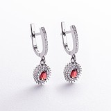 Серебряные серьги с куб. циркониями и пиропами
