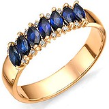 Женское золотое кольцо с сапфирами и бриллиантами, 1659070