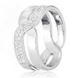 Женское серебряное кольцо с куб. циркониями, 571838