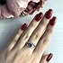 Женское серебряное кольцо с сапфиром и куб. циркониями - фото 3