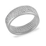 Серебряное обручальное кольцо с куб. циркониями (КК2Ф/373), фотографии