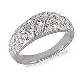Женское серебряное кольцо с куб. циркониями, 072129
