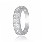 Серебряное обручальное кольцо с куб. циркониями (КК2Ф/221), фотографии