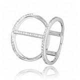 Женское серебряное кольцо с куб. циркониями, 570050