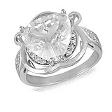 Женское серебряное кольцо с куб. циркониями (КК2Ф/381), фотографии