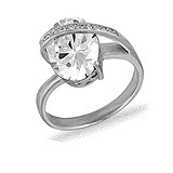 Женское серебряное кольцо с куб. циркониями, 072133