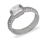 Серебряное кольцо с куб. циркониями, 072135