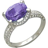 Женское золотое кольцо с бриллиантами и аметистом, 1625544