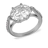 Серебряное кольцо с куб. циркониями, 072137