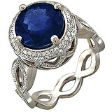 Женское золотое кольцо с бриллиантами и сапфиром, 1625548