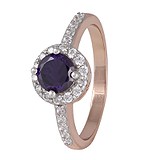 Женское серебряное кольцо с  куб. циркониями  в позолоте, 273613