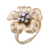 Женское золотое кольцо с белыми сапфирами, 003021