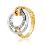 Женское золотое кольцо с  куб. циркониями, 309710