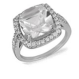 Женское серебряное кольцо с куб. циркониями, 072142