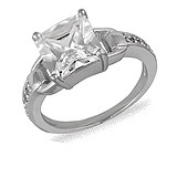 Серебряное кольцо с куб. циркониями, 072143