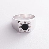 Купить Мужское золотое кольцо с эмалью (onxк06723) ,цена 25655 грн., в каталоге магазина Gold.ua