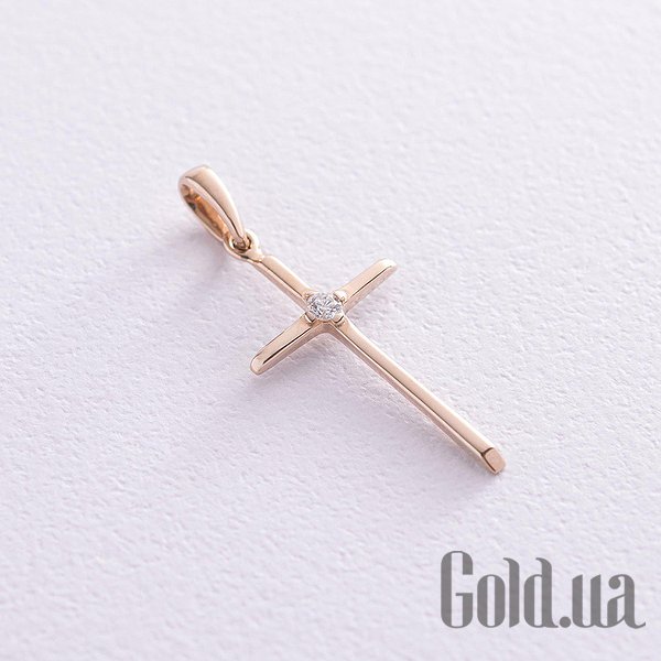 Кулон-крестик Украина, Золотой кулон с бриллиантом 
Кулон-крестик Украина, Золотой кулон с бриллиантом
