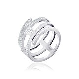 Женское серебряное кольцо с куб. циркониями, 571858