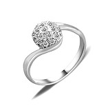 Женское серебряное кольцо с куб. циркониями, 140501