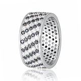 Серебряное обручальное кольцо с куб. циркониями, 700630