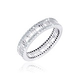 Серебряное обручальное кольцо с куб. циркониями, 806873