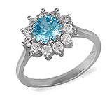 Женское серебряное кольцо с куб. циркониями (КК2ФТ/379), фотографии