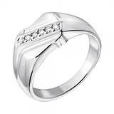 Мужское серебряное кольцо с бриллиантами (RD-1094-Ag_K), фотографии