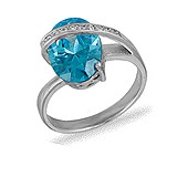 Женское серебряное кольцо с куб. циркониями, 072159