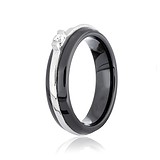 Серебряное кольцо с керамикой и куб. цирконием (К2ФК/1002), фотографии