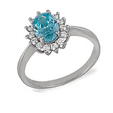 Женское серебряное кольцо с куб. циркониями, 072165