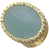 Женское золотое кольцо с бриллиантами и аквамарином, 1625575