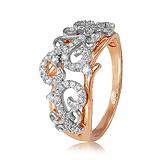 Женское золотое кольцо с  куб. циркониями, 309991