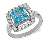 Женское серебряное кольцо с куб. циркониями (КК2ФТ/405), фото