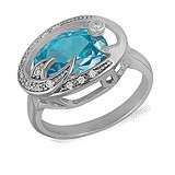 Женское серебряное кольцо с куб. циркониями (КК2ФТ/411), фото