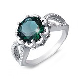 Женское серебряное кольцо с кварцем и куб. циркониями (R02214Qg), фотографии