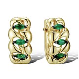 Золотые серьги с изумрудами