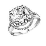 Женское серебряное кольцо с куб. циркониями, 143603