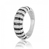 Серебряное обручальное кольцо с куб. циркониями, 569843