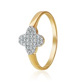 Женское золотое кольцо с  куб. циркониями, 309492