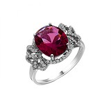 Женское серебряное кольцо с куб. циркониями, 143607