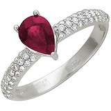 Женское золотое кольцо с бриллиантами и рубином, 1666552