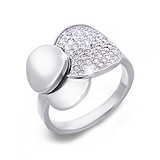 Женское серебряное кольцо с куб. циркониями, 143355