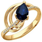 Женское золотое кольцо с бриллиантами и сапфиром, 1666556