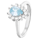 Женское серебряное кольцо с  куб. циркониями