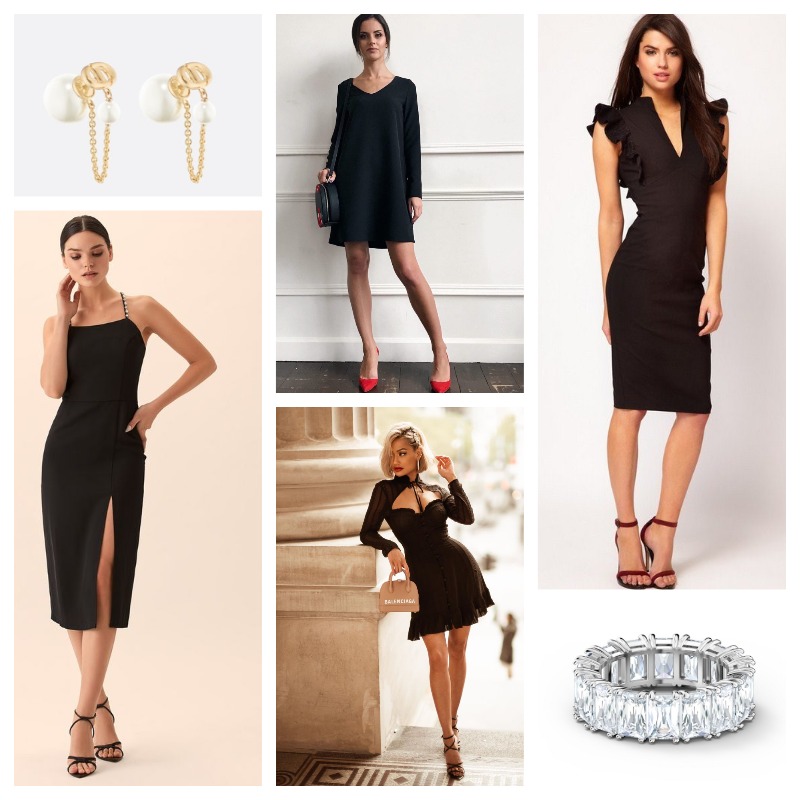Черное платье на Новый год: как обыграть строгий образ