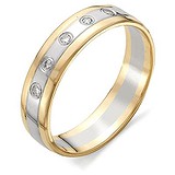 Золотое обручальное кольцо с бриллиантами, 1603328