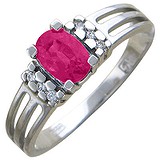 Женское золотое кольцо с бриллиантами и рубином, 1605120
